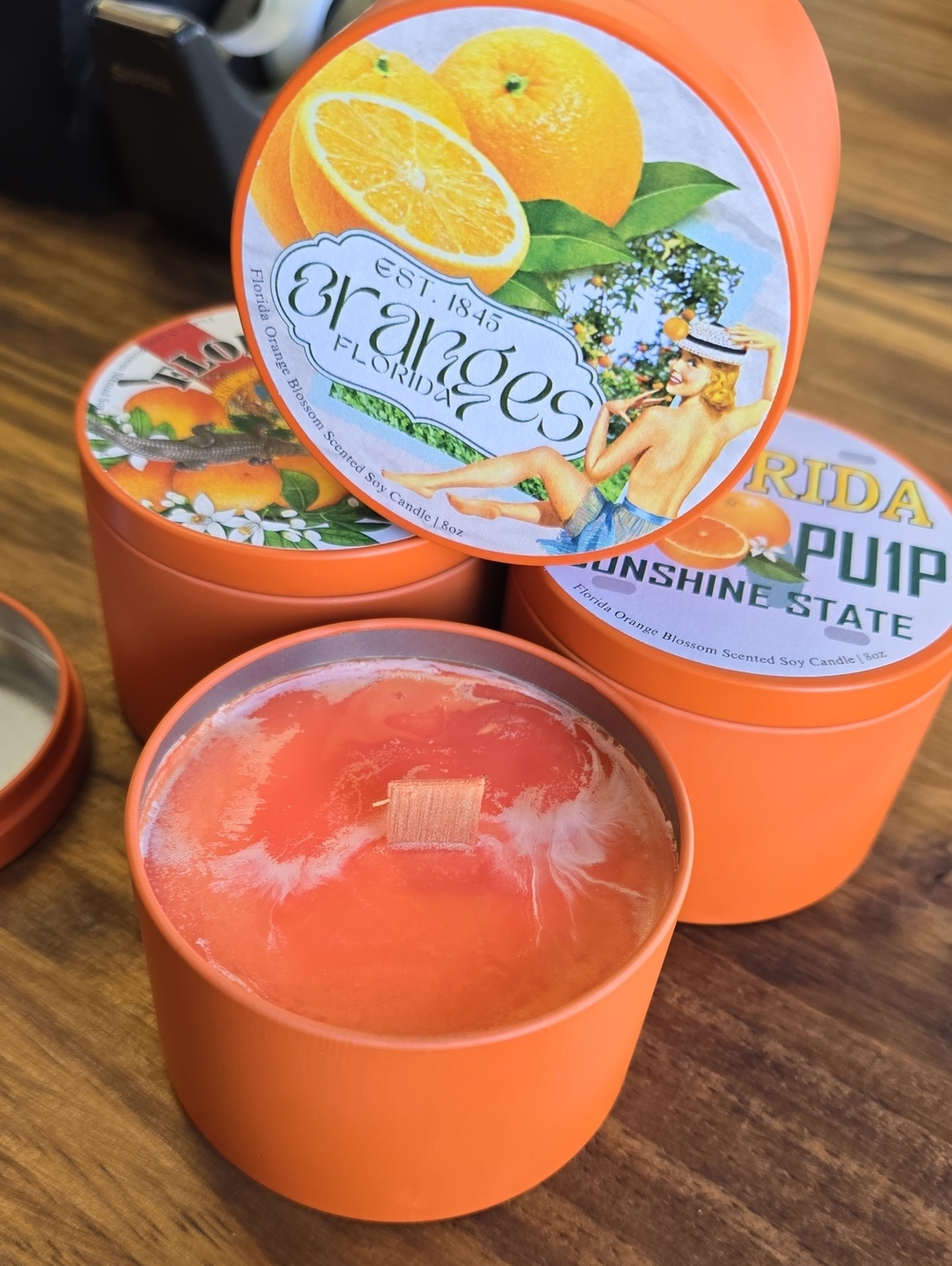 Orange Blossom Scented Candle - Orange